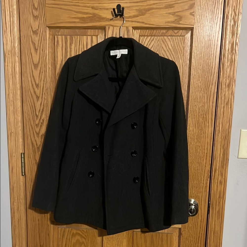 Black Double-Breasted Peacoat
